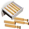 Avilia Organizer Cassetti in Bambù, Set 4 Divisori per Cassetti Regolabili | Separatori a molla estensibili 43-56 cm, alti 6 cm, montaggio senza attrezzi per cucina, bagno, biancheria e ufficio