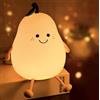 TLINGMEIXIAN Luce notturna a forma di pera, simpatica lampada da notte a LED, con controllo del rubinetto, in silicone morbido, ricaricabile tramite USB, lampada da comodino per camera da letto