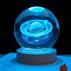 HADAVAKA Modello 3d Della Sfera Di Cristallo Della Galassia, 7 Colori Che Cambiano Luce Con Base A Led, Modello Di Pianeti Da 8 Cm, Scena Notturna Creativa Astronomia 3d Luce Notturna Luminosa (Saturn)