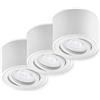 Oktaplex lighting Oktaplex - Faretto da incasso Lile, 3 pezzi, con modulo LED, dimmerabile, 4,9 W, 230 V, 2700 K, luce bianca calda, 80 x 50 mm, orientabile