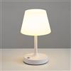 VISDANFO Lampada da tavolo a LED senza fili, impermeabile, con batteria da 4000 mAh, portatile, luce notturna ricaricabile con dimmer touch per terrazza, ristorante e bagno (bianco)