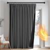 Deconovo Tenda Oscurante Termica Doppio Strato con Fettuccia, Pesante Isolante Antivento per Freddo e Caldo, per Finestre e Porte, 140x245 cm, Grigio Scuro, 1 Pezzo - Oeko-Tex® Standard 100
