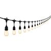 Partenopea Catenaria Luci da Esterno E27 Collegabile per Giardino, Terrazzo Pergola 20mt Catena Luminosa Professionale IP54 con Portalampade Distanziati 1 Metro, Spina Schuko, Senza Lampadine (2000, Centimetri)