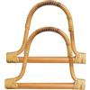 QLEUIFT Set di 2 Legno Rattan Tessuto Manici 2 Pezzi Manici per Borse Legno Manici per Borsa a Forma di D Manico di Ricambio Borsa in Legno Maniglia per Borse all'Uncinetto Borsa Fare Borse Fai da Te
