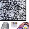 CUEYU Coperta da colorare fai da te, coperte da colorare per adulti, colora le tue coperte, progetto artistico di disegno creativo personalizzato, morbido e accogliente pile disegno tiro decorazione