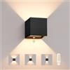 YindaLux Lampada da Esterno LED con Sensore di Movimento, Applique da Parete IP65 per Interno/Esterno con Lampadina G9 Sostituibile 3000K, Up/Down Lampade con Angolo del Fascio Regolabile per Corridoio, Nero