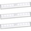 Naqqios Luce LED senza fili con sensore di movimento, luci con sensore di movimento, luce magnetica sotto il gabinetto con barra LED, luce LED senza fili sotto l'armadio per armadio,