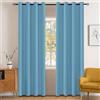 YSTELLAA Impermeabili Tende Oscuranti Per Interni 2 Pezzi, 140×240CM, Tende Termiche Isolanti Con Anelli, Moderne, Fonoassorbenti, Per Soggiorn, Camera Da Letto, Blu Chiaro
