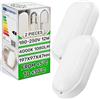 ONIX TECH 2 Pezzi Plafoniera LED 4000K 1080 Lm 180-250V 12W 50-60Hz - Lampada per Cantina 197x97x47 mm per Montaggio a Soffitto o a Parete con Grado di Protezione IP54 - Realizzato in Policarbonato