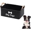 TownTop Cesto portaoggetti per giocattoli per cani, scatola in feltro con motivo osso, cestino giocattolo per cani Toys, 38 x 25 x 18 cm, grigio profondo, ideale per la conservazione di H
