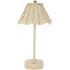 Generic Lampada da tavolo in rattan - PC ABS altezza 32 cm | Retro ricaricabile wireless LED | 3 colori temperatura touch control luminosità dimmerabile | luce notturna USB portatile per camere da letto
