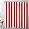 LB Strisce rosse e bianche Tenda Doccia 180x200cm(LxA) Texture geometrica Tende da Bagno con Ganci,Arte astratta moderna Extra Lungo Impermeabile Antimuffa Poliestere Casa Decorazione