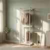 [en.casa] Stand Appendiabiti da Terra in Acciaio con 3 Ripiani Guardaroba Aperto con 2 Aste Doppio Vano Portabiti Organizzatore per Ingresso Camera da Letto 200 x 61 x 40 cm - Grigio