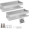 EXLECO 2X Mensola per Doccia Senza Foratura, Mensola da Parete in Acciaio Inox con 2 Ganci, Portaoggetti per Bagno, Porta Shampoo e Gel Doccia, 23 cm, Spazzolato Argento