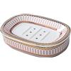 KiaoTime Portasapone per bagno doccia, portasapone in ceramica chic spogliato rosa con scolapiatti, grande dimensione viso corpo bar portasapone contenitore per bagno, cucina vasca da bagno lavandino bancone