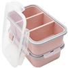BUERPINKING Contenitore per zuppe, congelatore in silicone con coperchio, 2 pezzi, 3 fori, contenitore per congelatore, contenitore per alimenti, stampo per cubetti di ghiaccio per zuppa, cubetti di ghiaccio