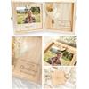 Joli Coon Cofanetto regalo madrina in legno, 14 x 14 x 3 cm | Veri fiori secchi, magnete per inserire una foto, ricordo decorativo da esporre, lavorazione curata