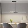 DXYD Lampada a sospensione moderna da 150 cm con telecomando, lampadario a LED per isola cucina, dimmerabile 3000-6000k, lampada moderna nera per cucina, tavolo da pranzo, studio (Nero, 100cm)