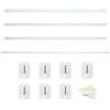 Minnhua 4PCS Bastone Tenda Estensibile 40-70cm Senza Foratura Asta per Tenda Regolabile con 8pcs Ganci Adesivi per Tende per Finestre Negozio Armadio Cucina Bagno