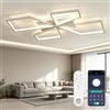 OTREN Plafoniera LED Soffitto Dimmerabile 78cm 72W con Telecomando, 3000K-6500K, Timer e Funzione Memoria, Moderno Lampadario Camera da Letto per Soggiorno Cucina Sala da Pranzo, Bianco
