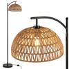RELAX4LIFE Lampada da Terra per Soggiorno, Lampada Moderna con Paralume a Sospensione, Interruttore a Pedale, per Camera da Letto e Ufficio