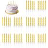 Hukneqn 50PCS Candele Compleanno Champagne Dorato con Supporti, Spirale Candeline Compleanno (50pcs)