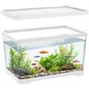 Sutowe Acquario rettangolare, 30 x 20 x 18 cm, in plastica per pesci Betta, rettili, piante grasse, decorazione da tavolo, terrario trasparente per la decorazione di casa, ufficio, scrivania (bianco)