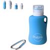 Mablik Bottiglia per Pipì Cane in Silicone 150 ml, Azzurro Chiaro. Bottiglia per Pulire la Pipì del Cane in Strada, Flessibile e Portatile, Antigoccia, con Getto a Pressione e Moschettone (Azzurro 150 ml)