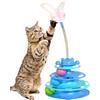 Generic Giocattolo interattivo per gatti da interno, torre per gatti con pista a sfera con puzzle top, divertente giocattolo per l'arricchimento degli animali domestici per gattini e gatti