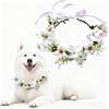 Generisch Cane Matrimonio - Collare floreale per Cani Matrimonio Papillon per Cani Vestiti da Sposa Ghirlanda Fiore Anello Regolabile Collare Regolabile per Cani di Medio Taglia