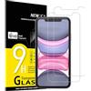 NEW'C 2 Pezzi, Vetro Temperato per iPhone 11 e iPhone XR (6,1 Pollici), Pellicola Prottetiva Anti Graffio, Anti-Impronte, Senza Bolle, Durezza 9H, 0,33mm Ultra Trasparente, Ultra Resistente