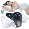 SAHEYER Cuscino Cervicale, 2 in 1 Cuscino Ergonomico Memory Foam per Dormire il Supporto della nuca, 2 Altezza Cuscino Ortopedico per Alleviare il Dolore al Collo, 60 x 35,5 x 13/10 cm, Grigio