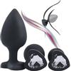 WreGmgg Home-Use 3-Size Glute Accessori Di Esercizio, Con Una Superficie Liscia E Un Fascino A Forma Di Cuore Sulla Coda Regali Per Coppie - Q (Bianco)