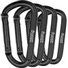 NEXAFIX - Moschettone Acciaio Inox Nero M8 8 cm (Set da 4) - Moschettoni portachiavi porta chiavi a molla fino a 250 kg - zaino borse guinzaglio cane amaca campeggio palestra