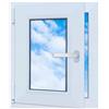 LORAC | Finestra in PVC bianca, 500x600mm, DIN Sinistra, inclinabile e apribile, doppio vetro, a risparmio energetico - Finestra con certificato CE per cantina e appartamento