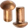 AERZETIX Set di 24 rivetti pieni in rame Ø3x5 mm/testa semitonda