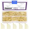 Swpeet 500 pezzi in 4 misure hardware per unghie assortite, chiodi placcati oro, chiodi piccoli, chiodi per finitura, chiodi da appendere, chiodi da parete da appendere