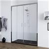 MarinelliGroup Porta doccia per nicchia 160 cm apertura scorrevole DOPPIA vetro TRASPARENTE anticalcare 6mm Olmo