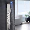 SR-Sanitaer Pannello colonna doccia di alta qualità in acciaio Inox con indicatore di temperatura a LED Doccia idromassaggio con 4 getti Dotato di 5 funzioni Colore: Argento (nichel spazzolato)