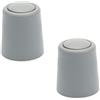 sossai® 2 x Fermaporta NTS | Modello: Bernd | altezza: 30 mm | Ø: 27 mm | Colore: grigio | Da avvitare (viti e tasselli inclusi) | Montaggio a pavimento