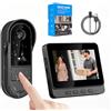 Jusimi Videocitofono senza fili con videocamera e display IPS da 4,3 pollici, visione HD 1080P, angolo ampio a 170 gradi, visione notturna, audio bidirezionale e resistenza agli agenti atmosferici IP65
