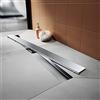 SUNXURY Canalina per doccia, 100 cm, in acciaio inox, 2 possibilità di montaggio, con sifone extra piatto, antiodore e filtro per capelli, set completo
