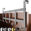 4smile Appendiabiti da porta - attaccapanni inox salvaspazio per appendere - appendini da porta, ganci appendiabiti da porta, appendi abiti per porte, Grigio