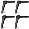 QWORK® 4 maniglie a leva di serraggio M8 in lega maschio filettate maniglie nere (40 mm)