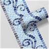 JKIYUGFGH Bordi per carta da parati Blu grigio Bordo decorativo adesivo per pareti autoadesiva cucina bagno Wall Decor 10.6cm X5m 10x500cm