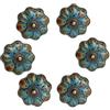 Lizipai 6 maniglie per porte a forma di zucca, dipinte di blu, maniglie decorative in ceramica smaltata, per armadi, bagni, armadi, cassetti (blu)