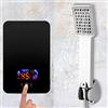 BuRuiYoten Electric Water Heater Scaldacqua istantanea con doccia, kit da bagno, senza serbatoio, tipo istantaneo, riscaldatore ad acqua, senza serbatoio, scaldabagno elettronico (nero)