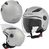 A-Pro Casco Scooter Moto Bambino Ragazzo Protettivo Certificato ECE 22 06 Argento L