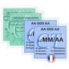 Idée Pro Mobilité - Set di 4 protezioni per vignetta assicurazione e controllo tecnico, pellicola trasparente adesiva impermeabile 75 x 75 mm, made in France