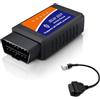 Comforty OBD2 - Adattatore Bluetooth (V1.5) + cavo diagnostico OBD2 a 4 pin, kit diagnostico completo per auto e moto